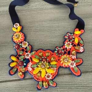 J.Crew Embroidered Bib Necklace